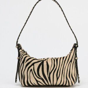 ISO ONLY!! ZARA ANIMAL PRINT LEATHER AND SHEEPSKIN BAG - ZEBRA